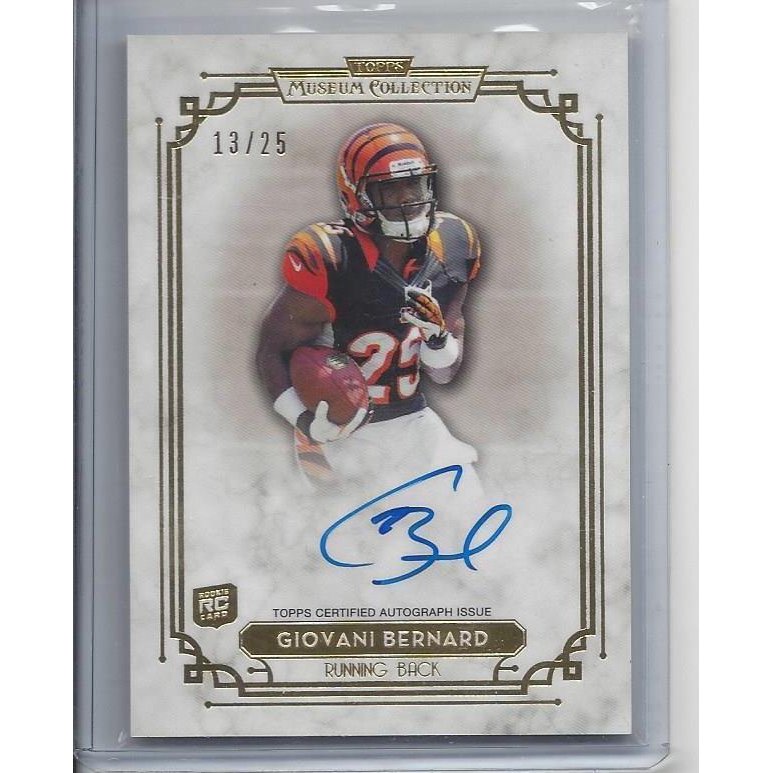 Giovani Bernard 2013 Topps Museum Gold On Card Bengals Rookie Auto Rc #d 13/25