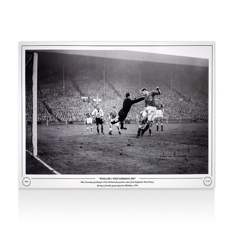 Tom Finney Autographed Photo - England 1954