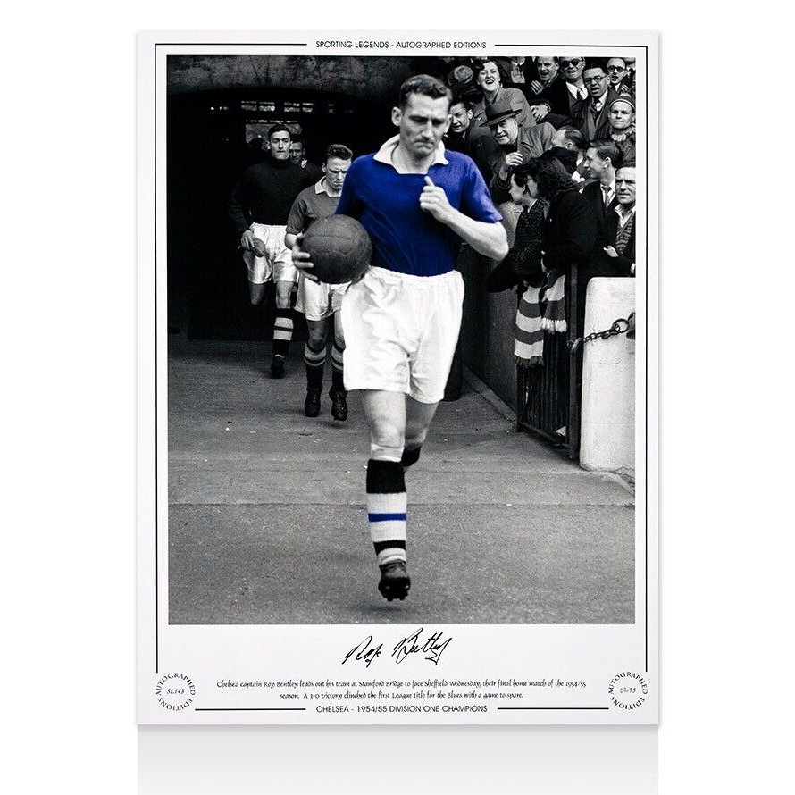 Roy Bentley Signed Chelsea Photo - 1954 Division One Champions Autograph
