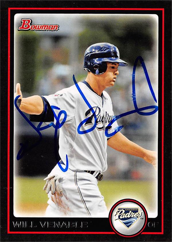 Will Venable autographed baseball card (San Diego Padres) 2010 Bowman #4