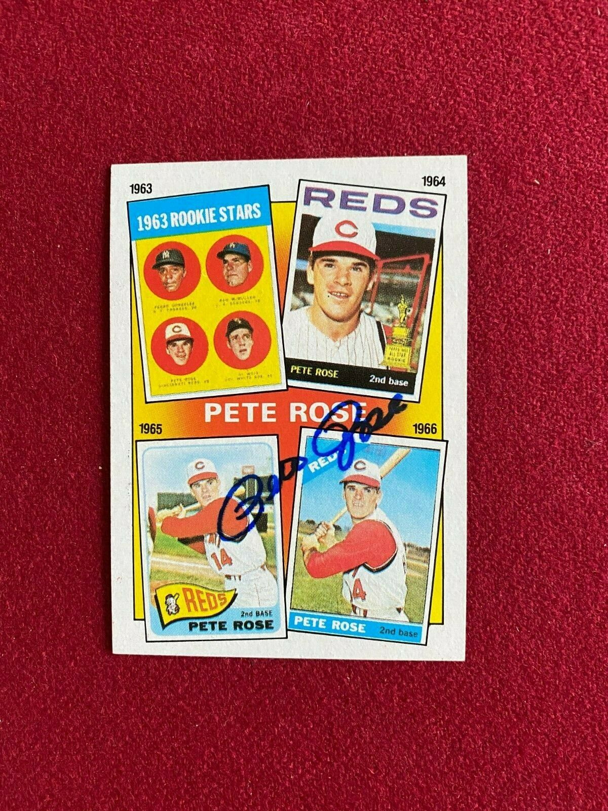 1986, Pete Rose, "Autograph" (Mounted Memories Hologram) "Topps" Trading Card