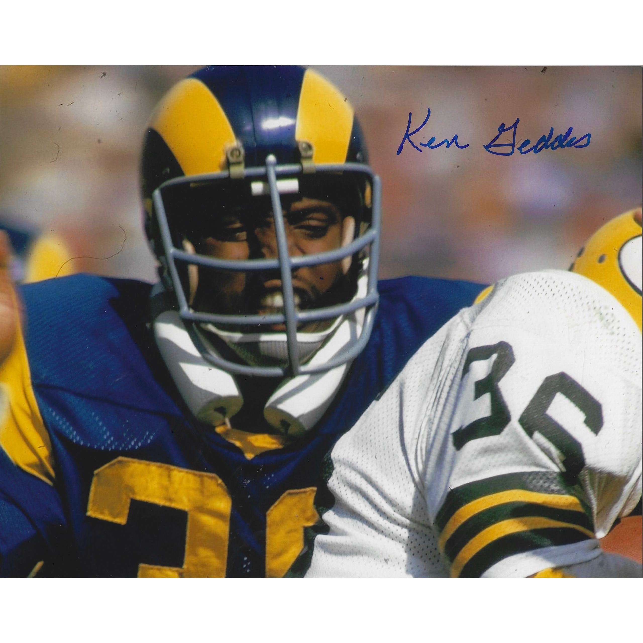 AUTOGRAPHED KEN GEDDES 8X10 Los Angeles Rams Photo