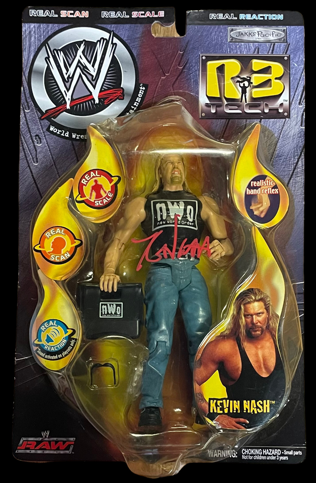 KEVIN NASH SIGNED WWE Jakks R3 Tech Series 5 Wrestling Action Figure Toy BAS COA