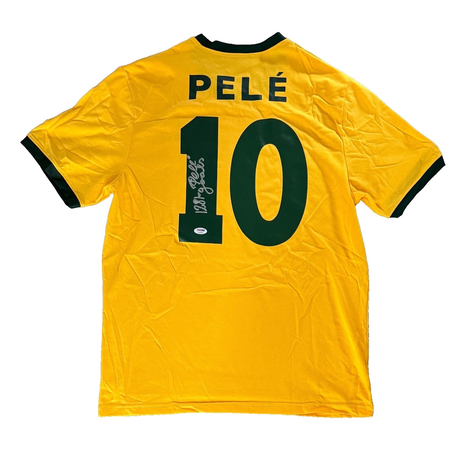 Pele Signed Brazil Soccer Custom Jersey w/ 1281 Goals Very Rare PSA DNA COA