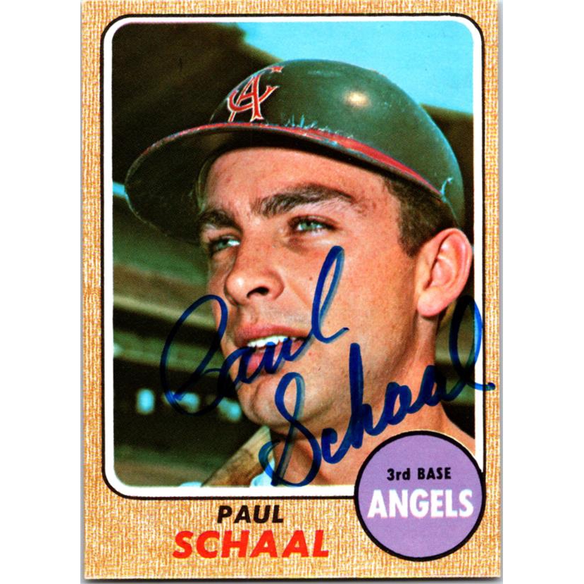 Paul Schaal autographed baseball card (California Angels) 1968 Topps #474
