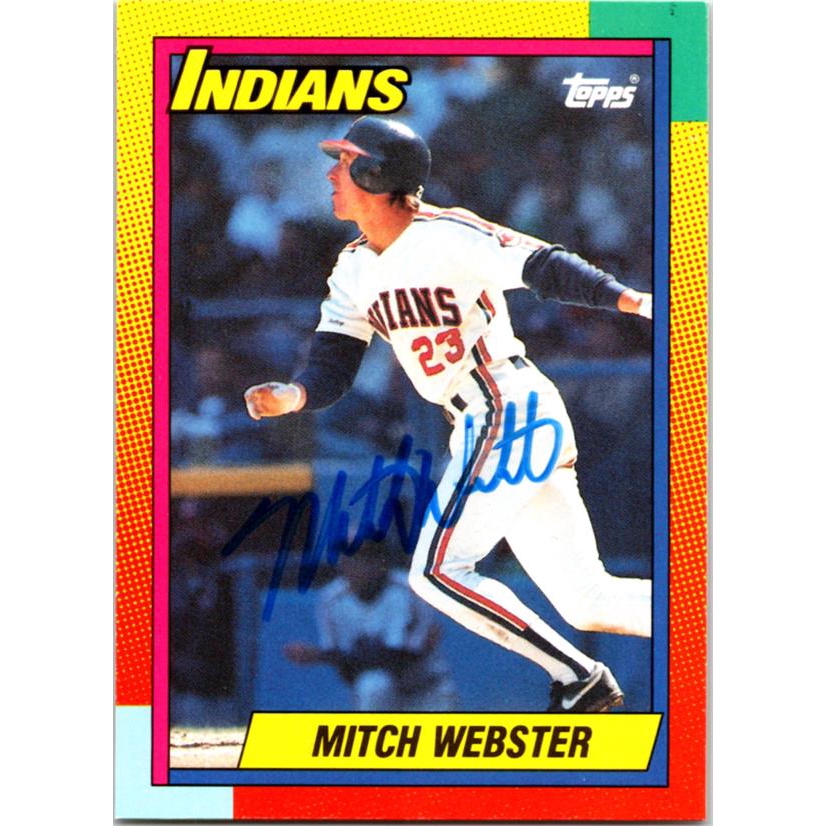 Mitch Webster signed Baseball Card (Cleveland Indians) 1990 Topps Traded #127T