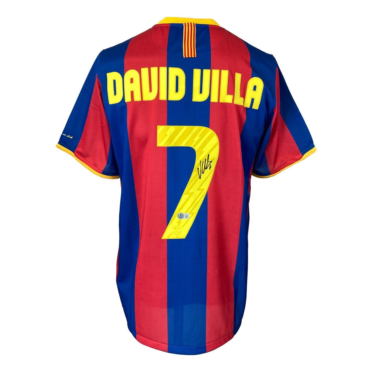 David Villa Signed Barcelona Nike Soccer Jersey BAS