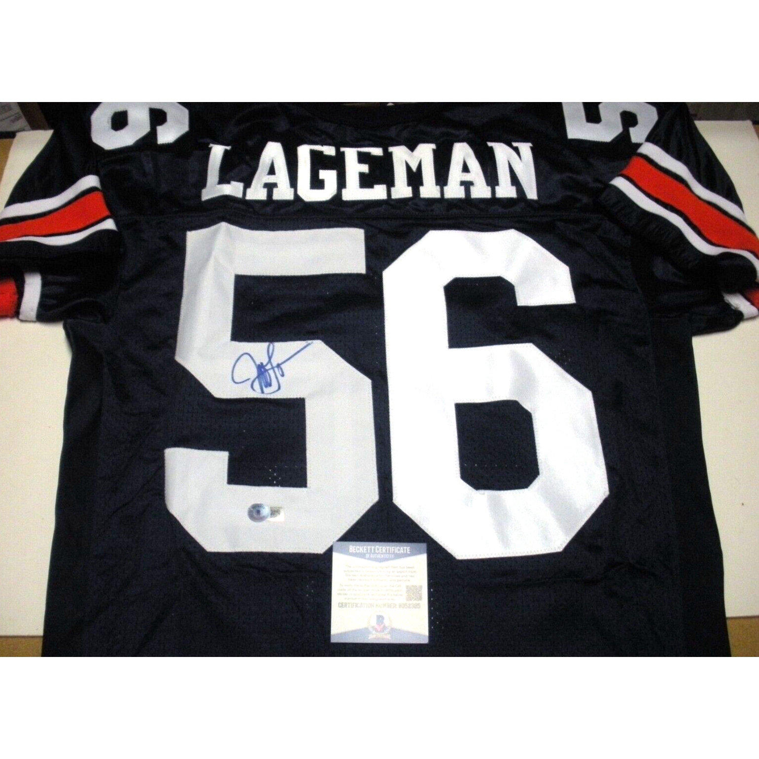 Jeff Lageman Virginia Cavaliers Beckett/coa Signed Official Licensed Nike Jersey