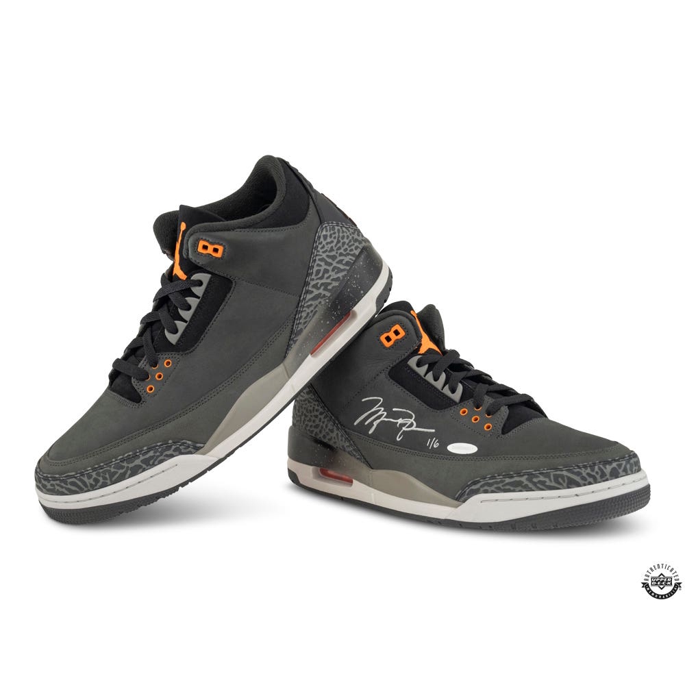 Michael Jordan Autographed Nike Air Jordan 3 Retro 'Fear' 2023 Shoes - Upper Deck