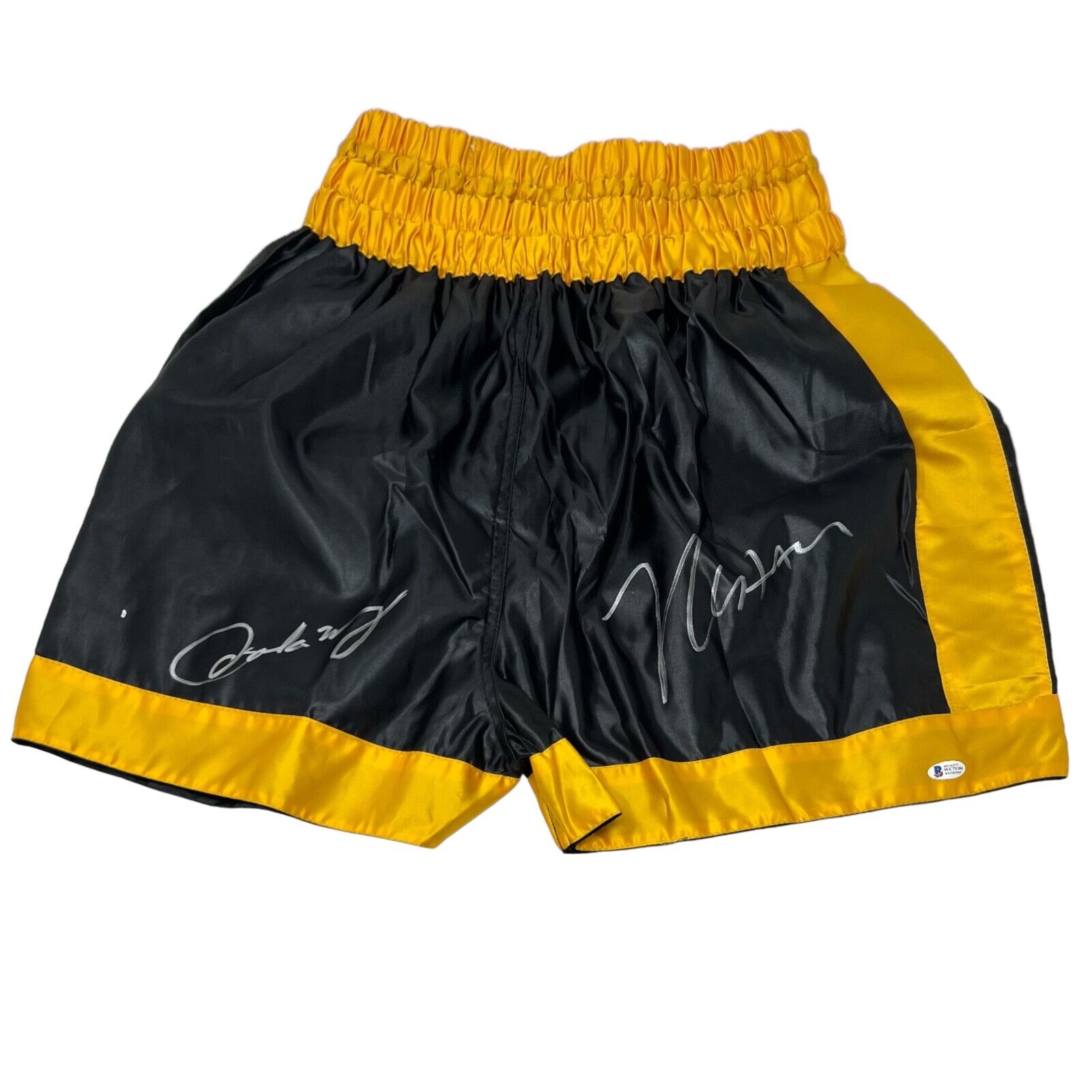 Julio Cesar Chavez & Oscar De La Hoya Signed Boxing Trunks Autograph Beckett COA
