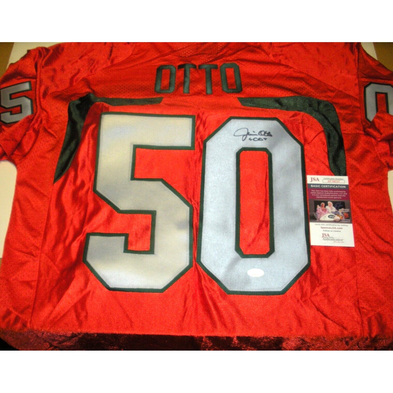Jim Otto Miami Hurricanes,raiders Jsa/coa Signed Official Licensed Nike Jersey