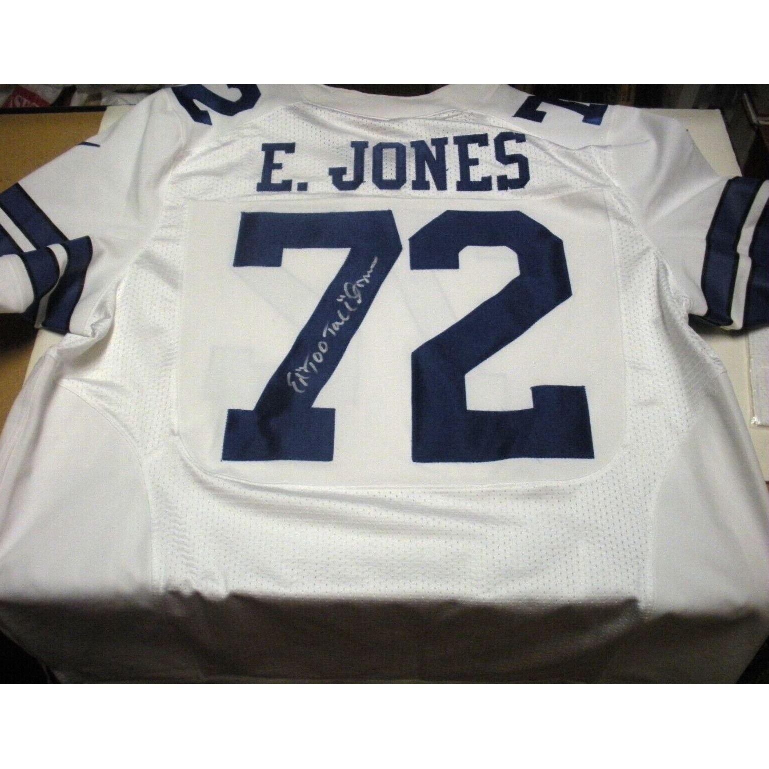 Ed Too Tall Jones Dallas Cowboys W/coa Signed Official Licensed Nike Jersey