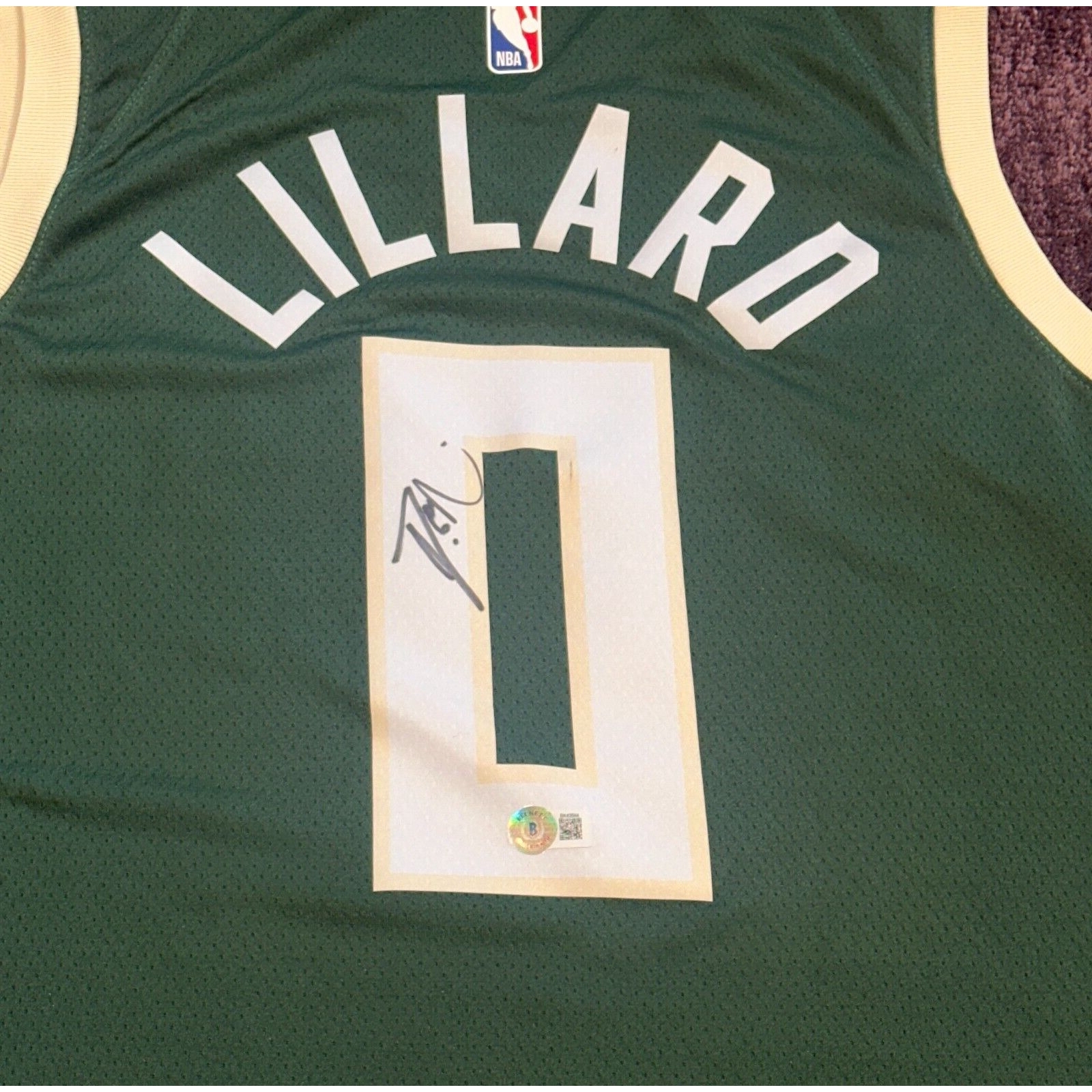 DAMIAN LILLARD Signed Milwaukee BUCKS Nike Swingman JERSEY Beckett BAS