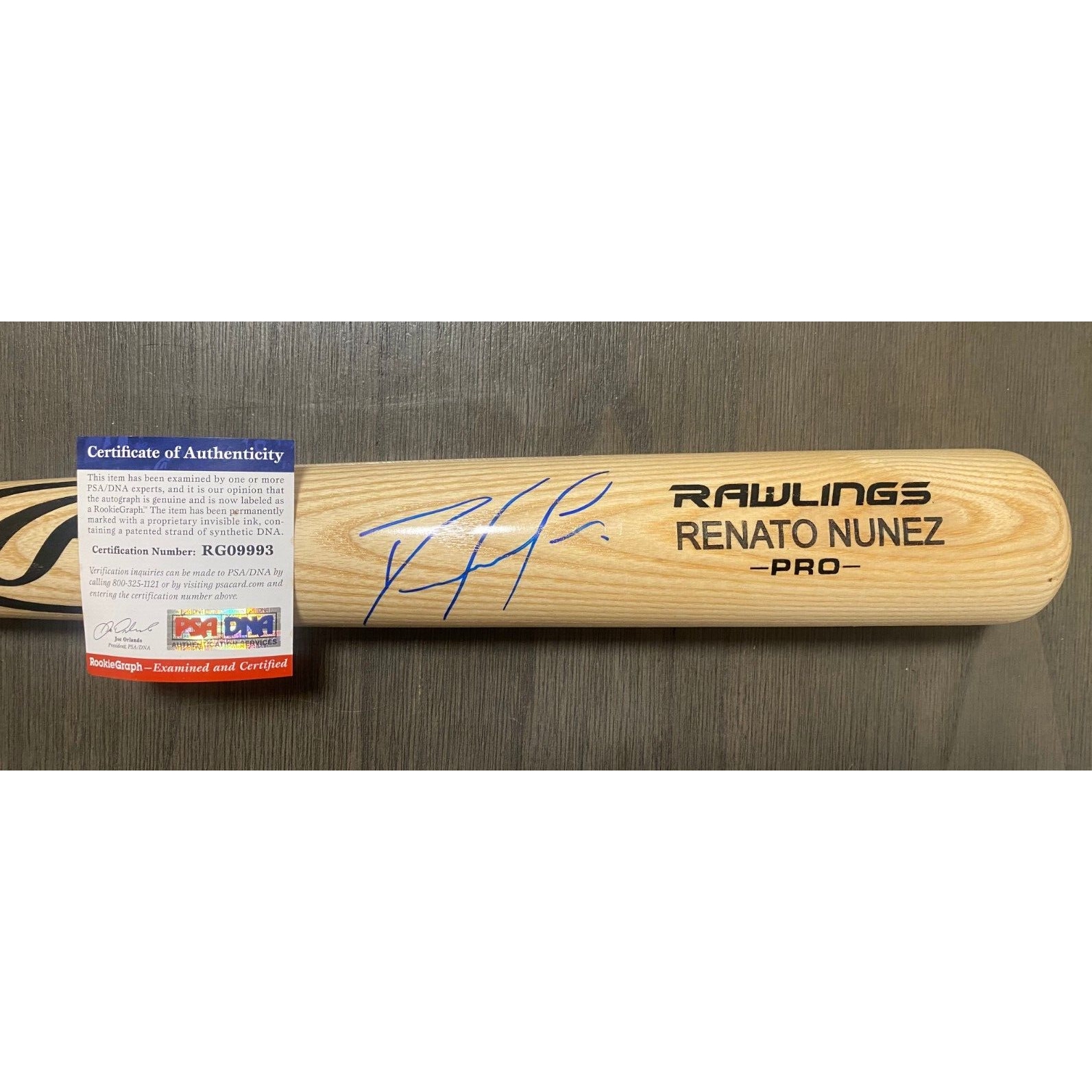 Renato Nunez Baltimore Orioles Signed Autographed Engraved Rawlings Bat Psa Coa