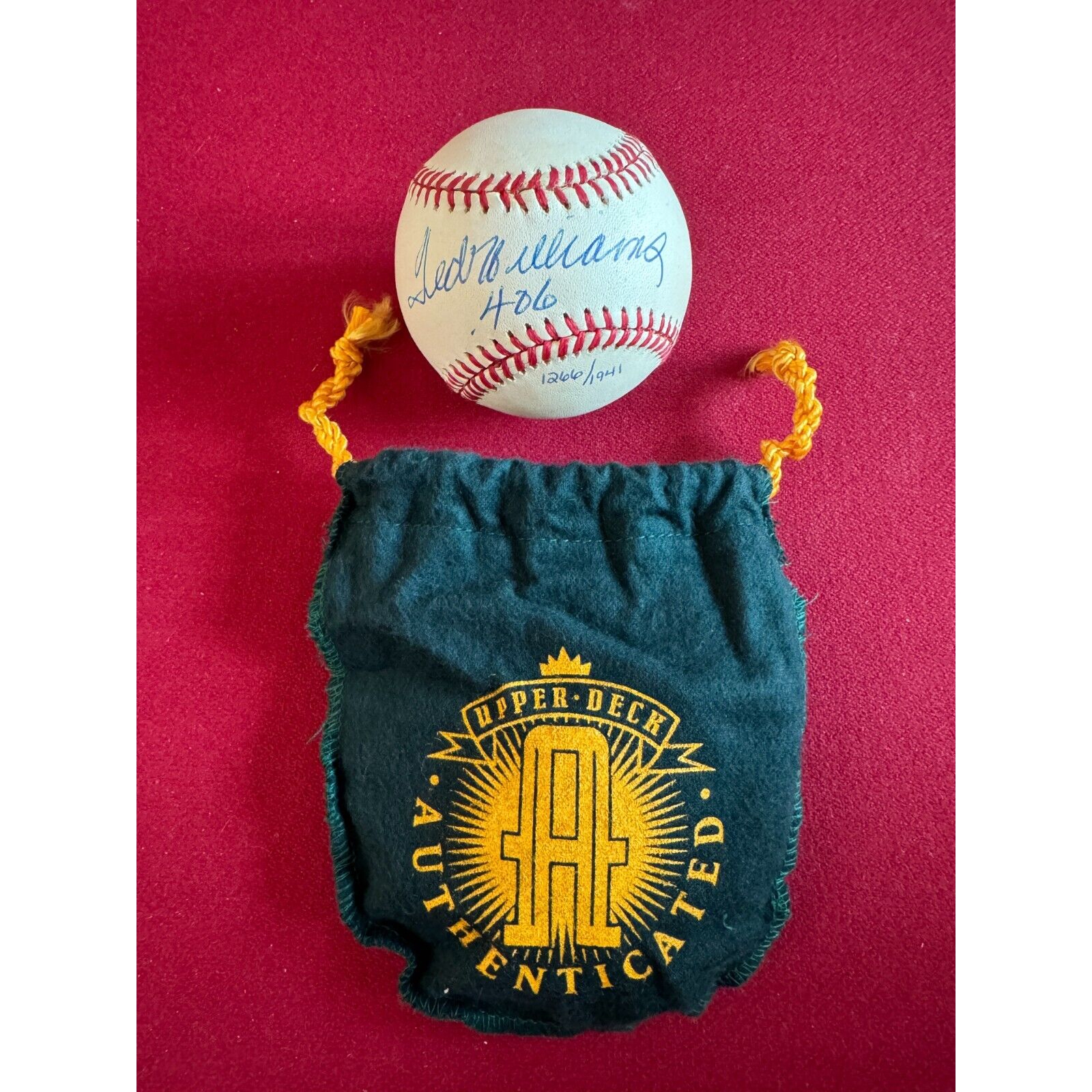 Ted Williams, Upper Deck, LTD. ED. "Autographed" (.406) Inscribed Baseball