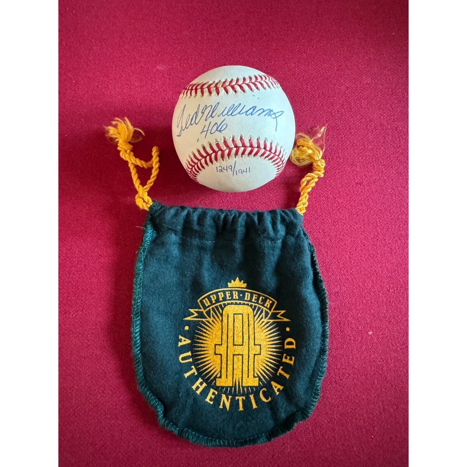 Ted Williams, Upper Deck, LTD. ED. "Autographed" (.406) Inscribed Baseball