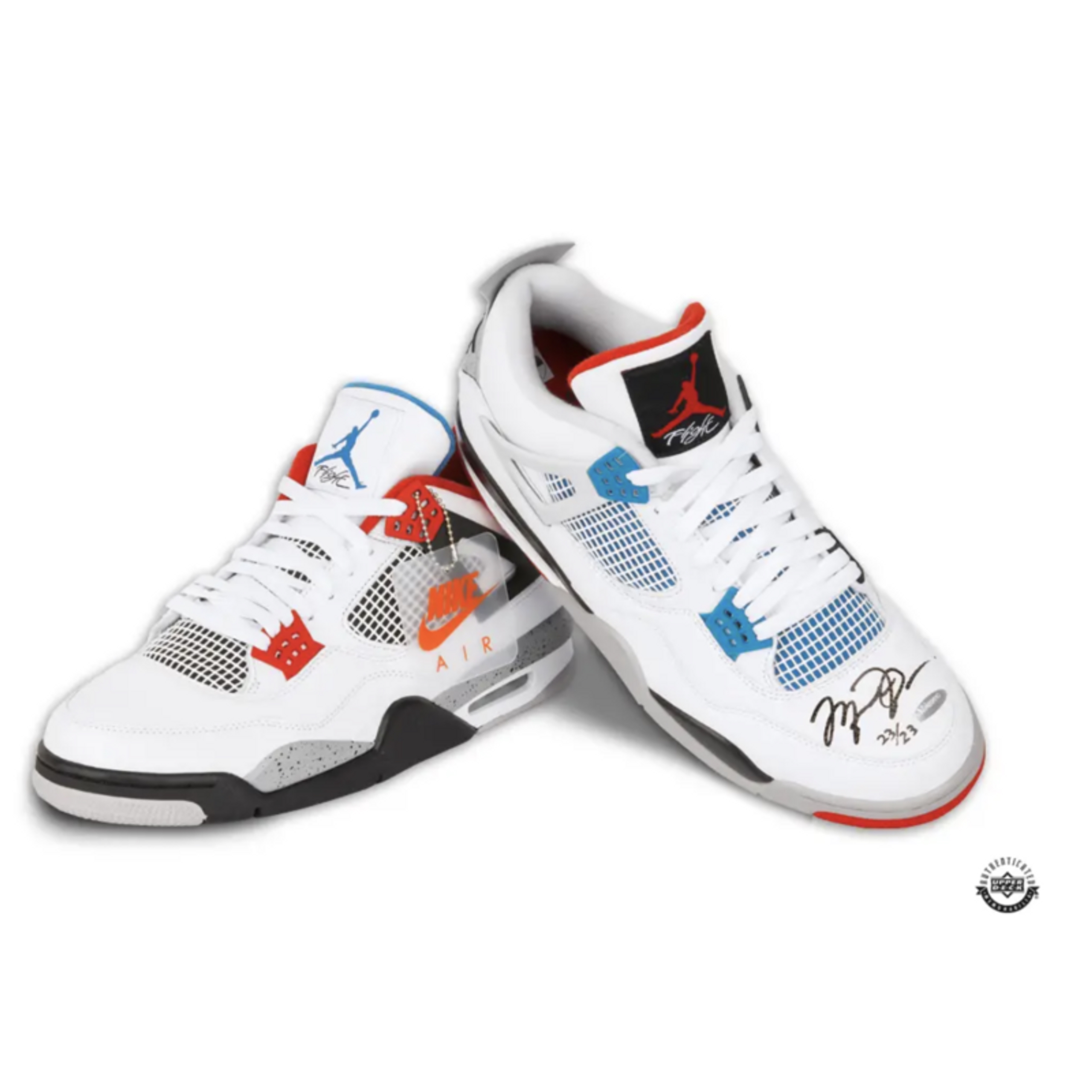 Michael Jordan Autographed Nike Air Jordan 4 Retro What The Shoes UDA LE 23