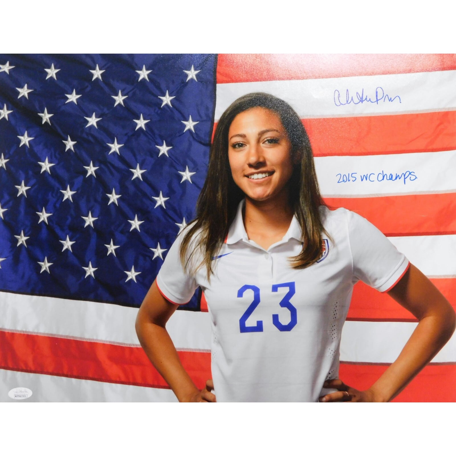 Christen Press Signed Team USA Soccer 16x20 Matte Photo JSA Authenticated