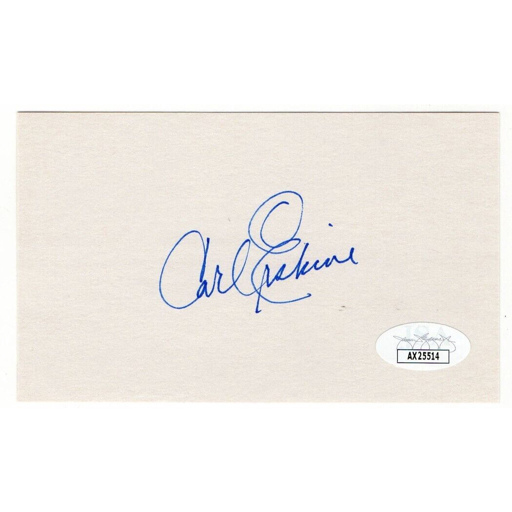 Carl Erskine Signed Autographed Index Card Dodgers Legend JSA AX25514