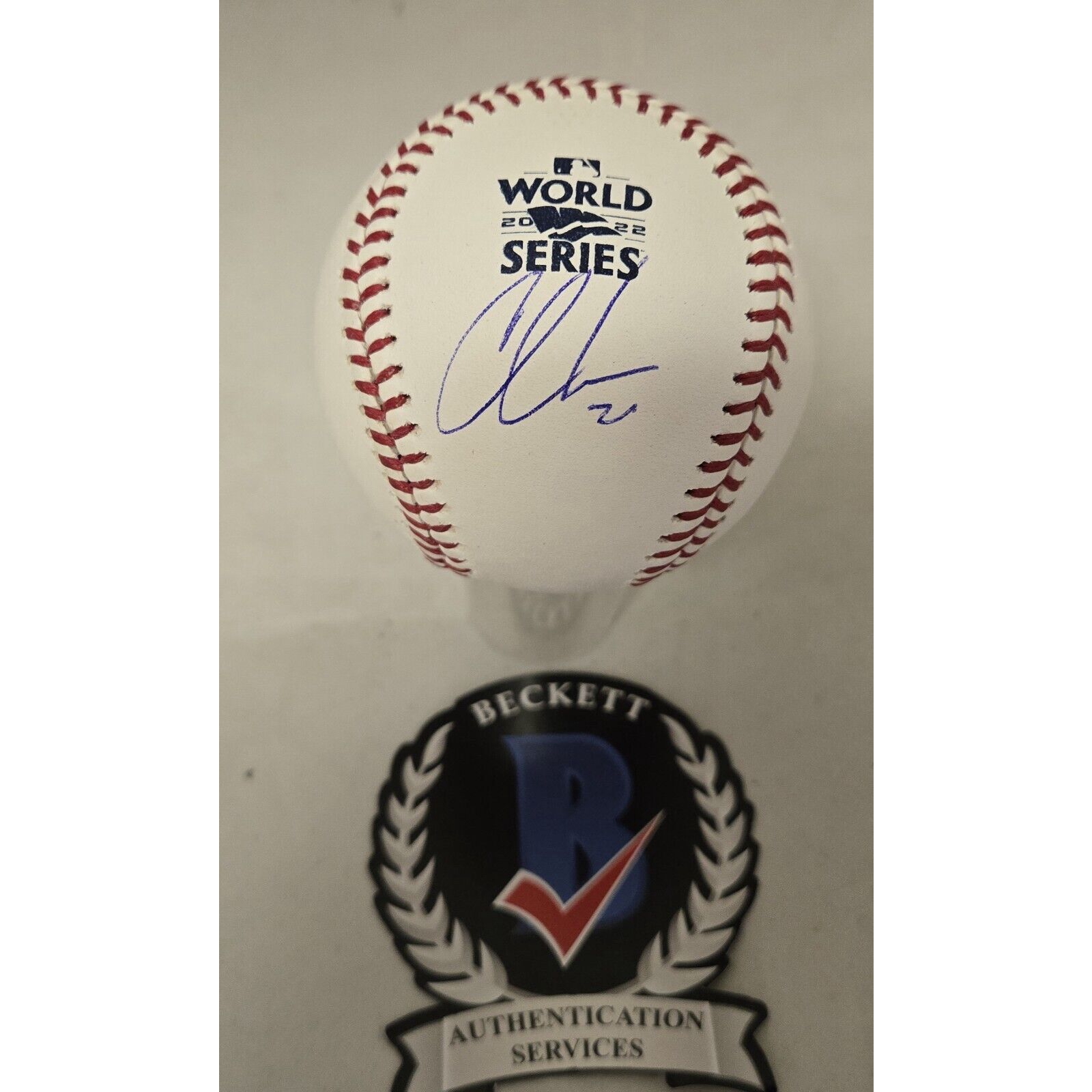 Chas McCormick Signed Rawlings Official MLB 2022 WORLD SERIES Baseball Beckett