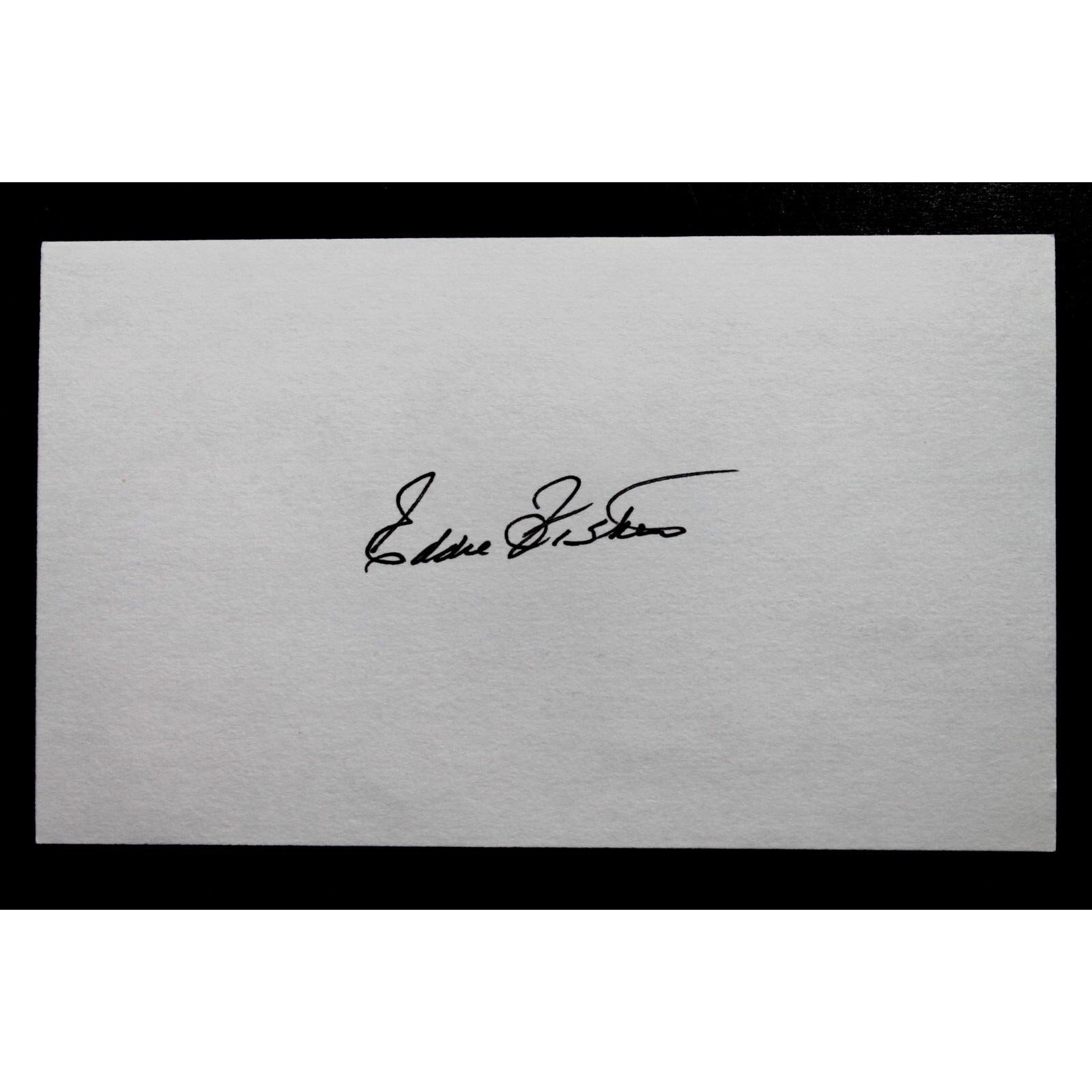 Eddie Fisher Cardinals Orioles Signed Autographed 3x5 Index Card