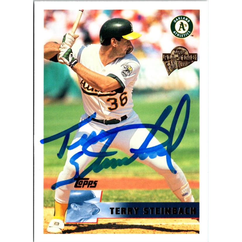 Terry Steinbach autographed baseball card (Oakland Athletics) 2004 Topps Archives Fan Favorites #39