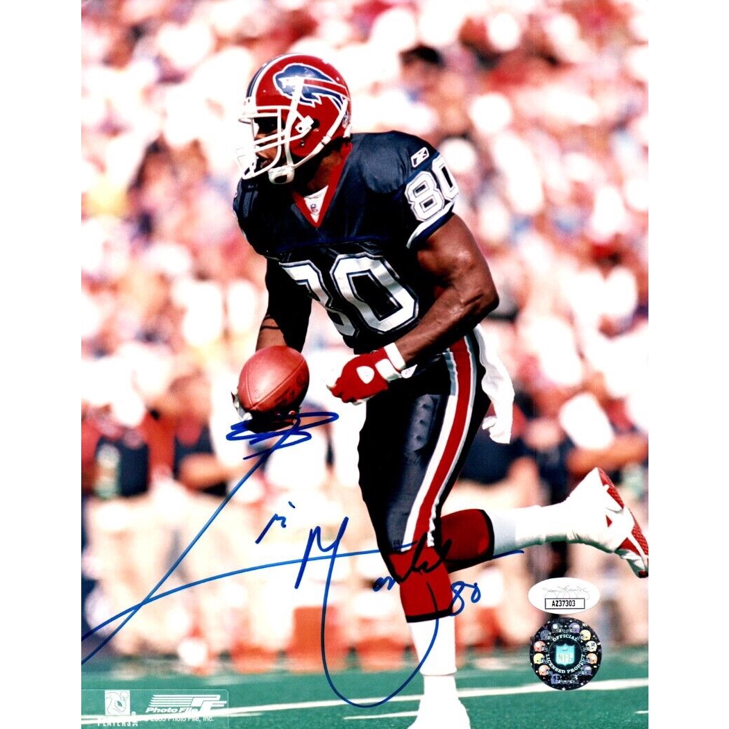 Eric Moulds Signed Autographed 8X10 Photo Bills WR Action Shot JSA AZ37303