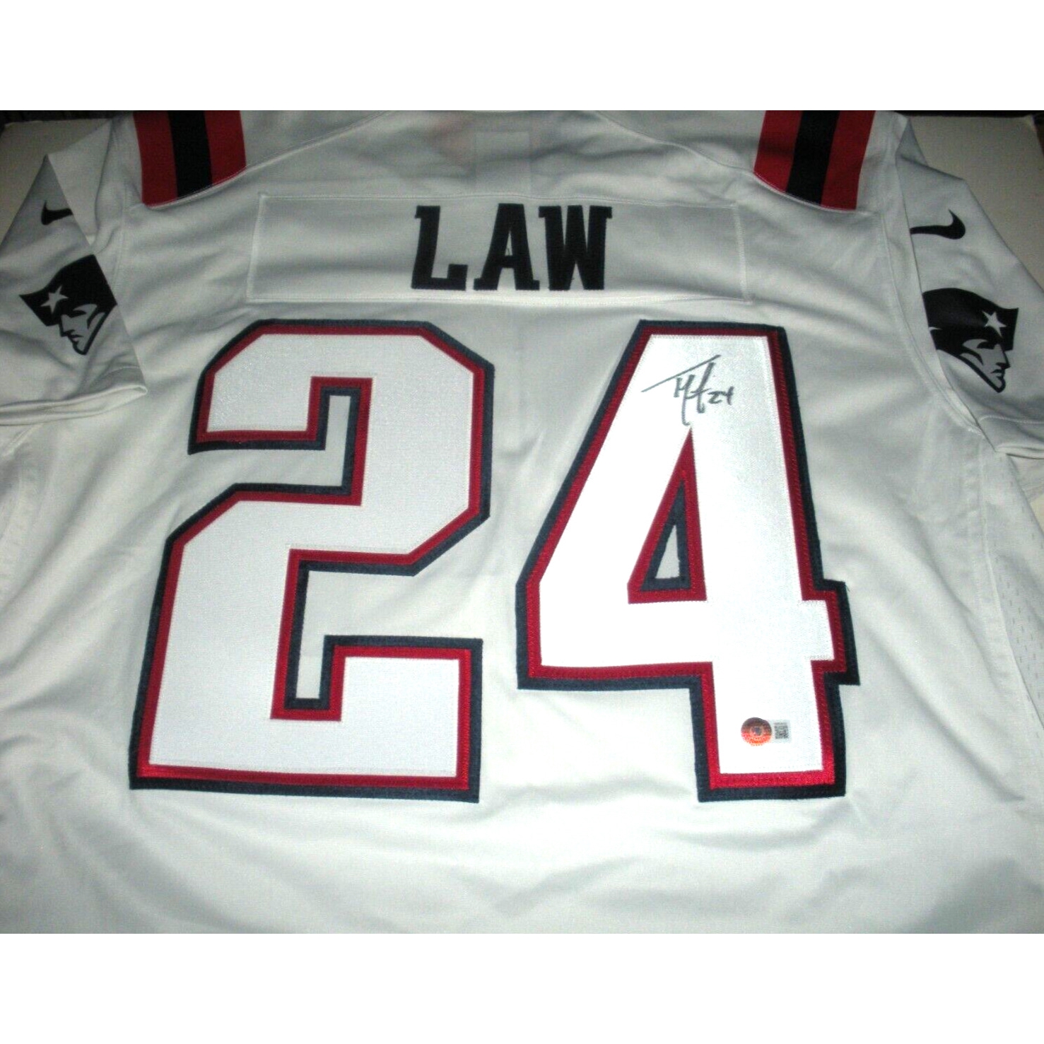 Ty Law New England Patriots Beckett/coa Signed Official Licensed Nike Jersey