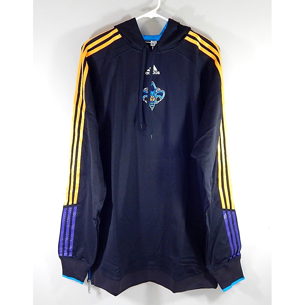 Charlotte Hornets NBA Adidas Warm Up Hoodie Sweatshirt XLT Black Yellow New