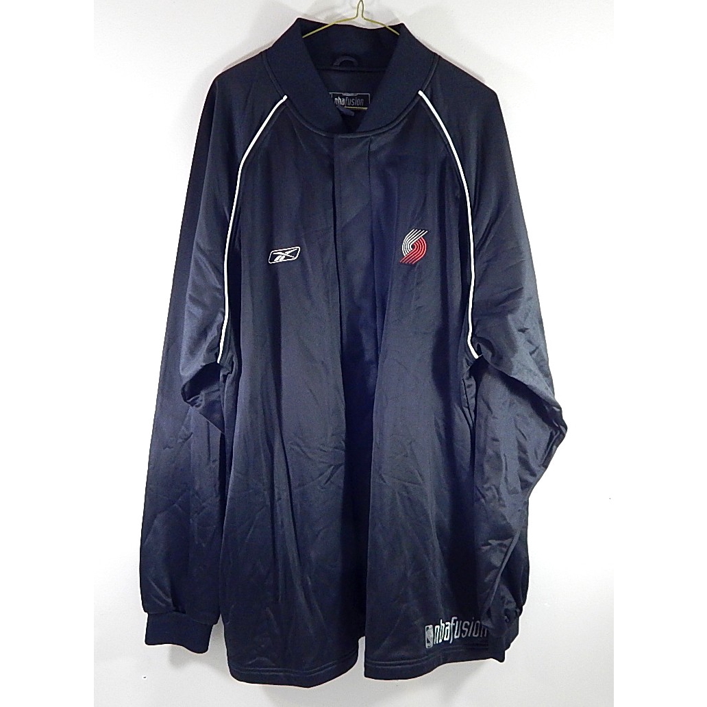 Portland Trail Blazers Logo NBA Fusion Warm Up Jacket Black Size 3XL Tall New