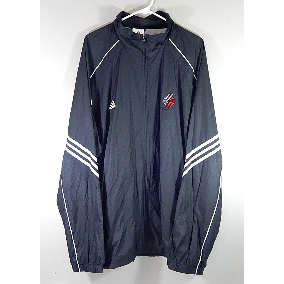 Portland Trail Blazers Adidas Climalite Warm Up Jacket Windbreaker Black XL New