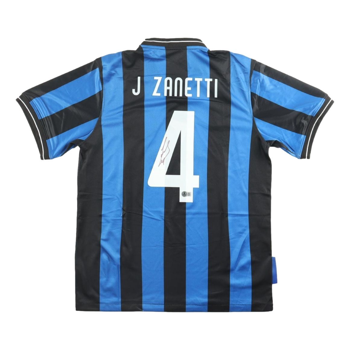 Javier Zanetti Signed Inter Milan Blue Nike Soccer Jersey BAS