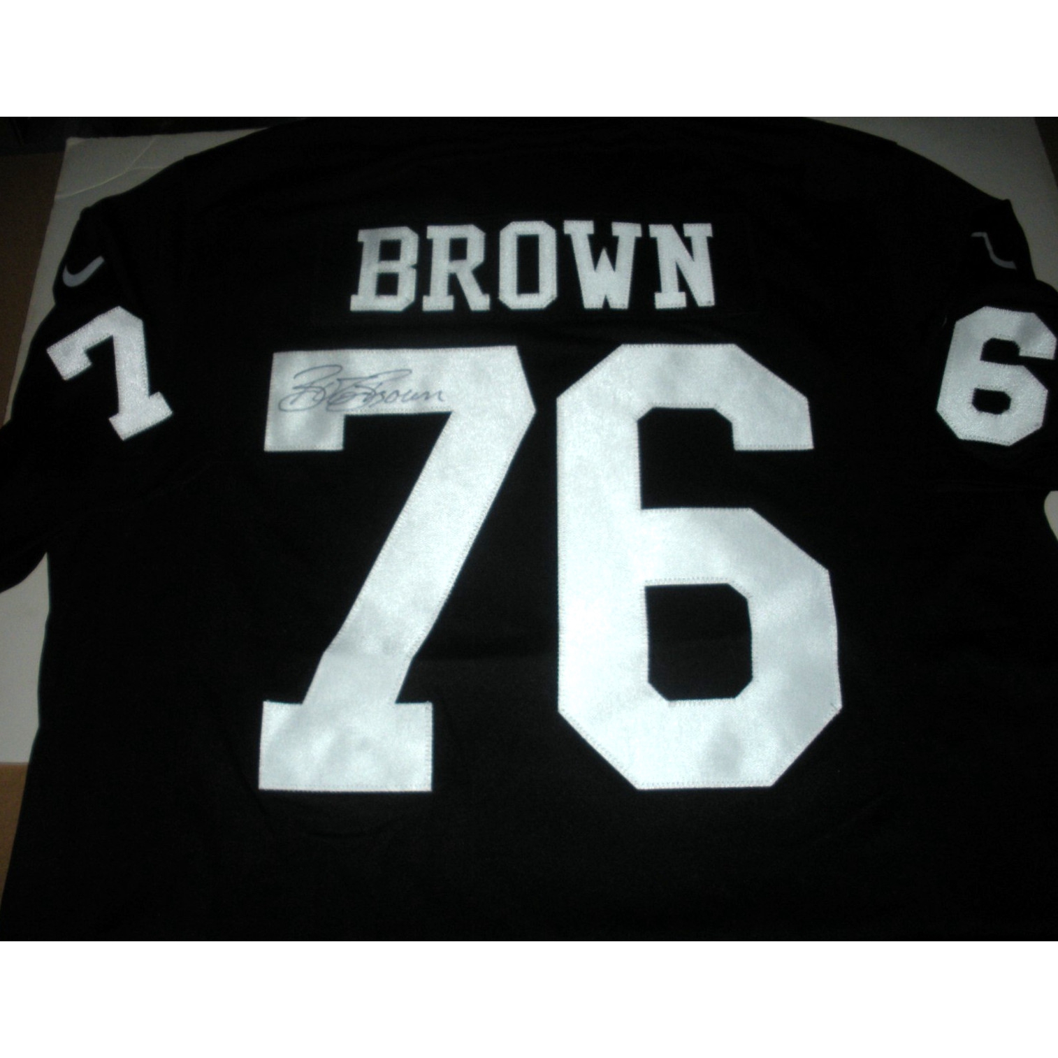 Bob Brown Oakland Raiders Rare W/coa Signed Official Licensed Nike Jersey