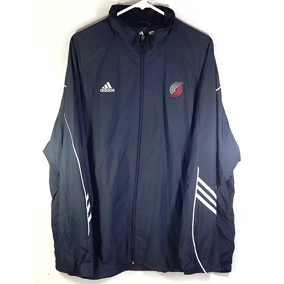 Portland Trail Blazers Adidas Climalite Team Warm Up Jacket Windbreaker Black XL