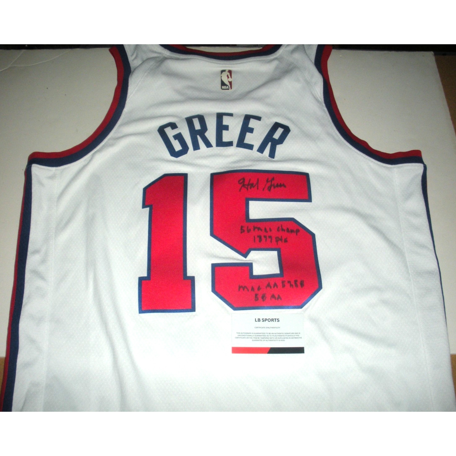 Hal Greer Philadelphia 76ers Rare W/coa Signed Official Licensed Nike Jersey