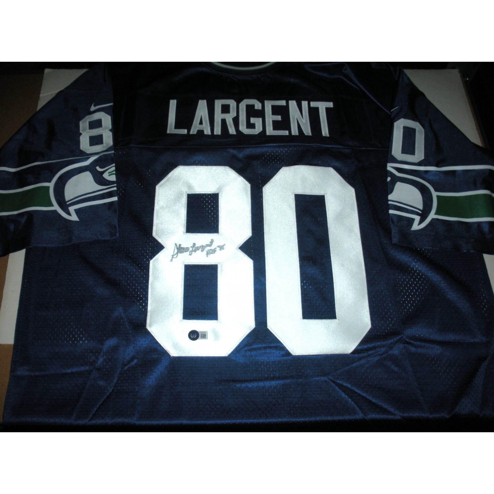 Steve Largent Seattle Hawks Beckett/coa Signed Official Licensed Nike Jersey