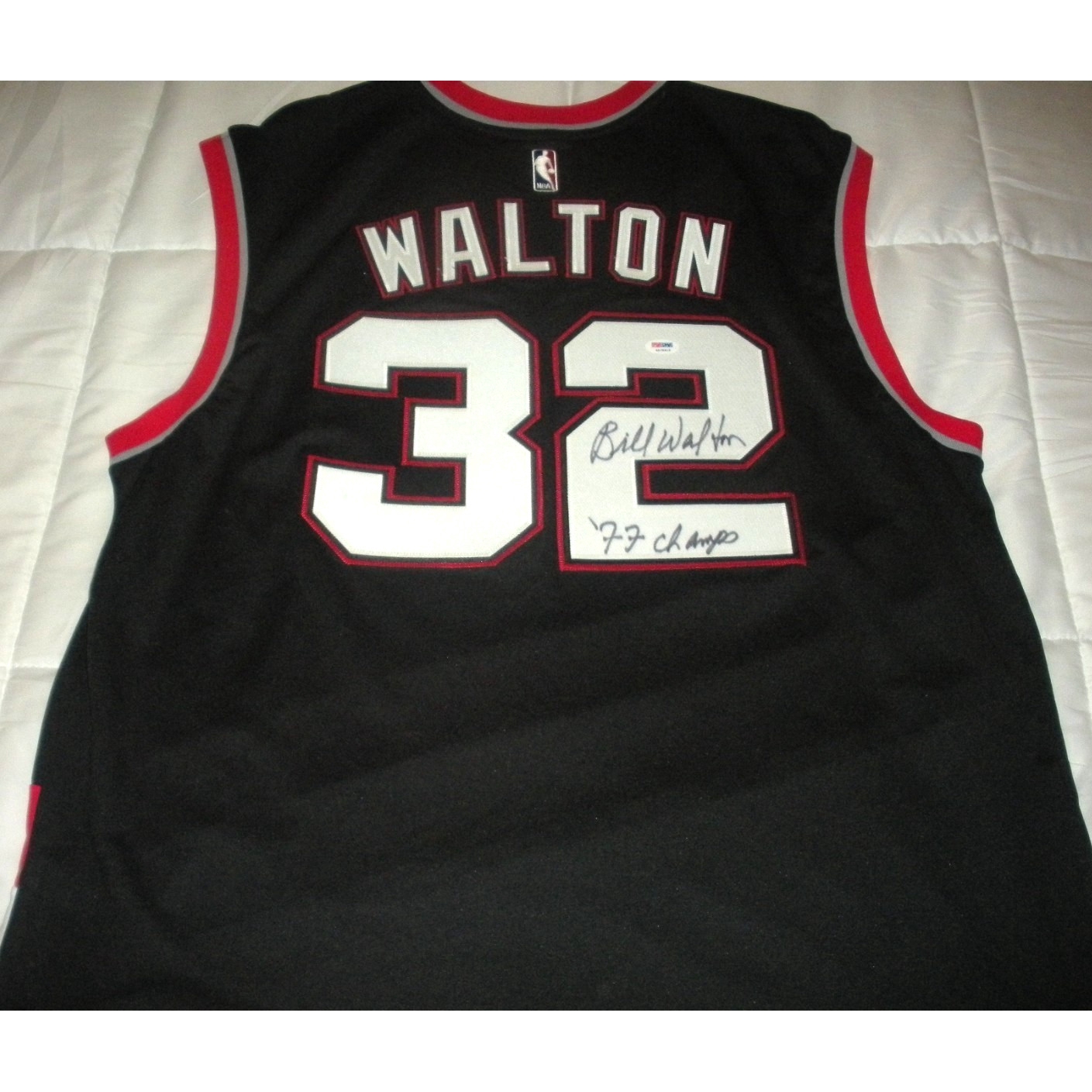Bill Walton Trailblazers Psa/dna/coa Signed Official Licensed Adidas Jersey