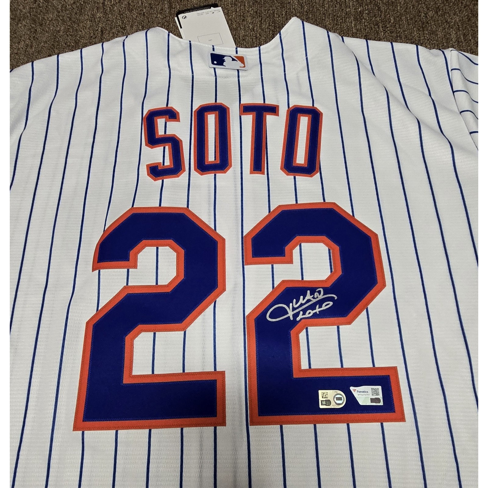 Juan Soto Signed New York Mets Nike Baseball Jersey Fanatics & MLB Authentic