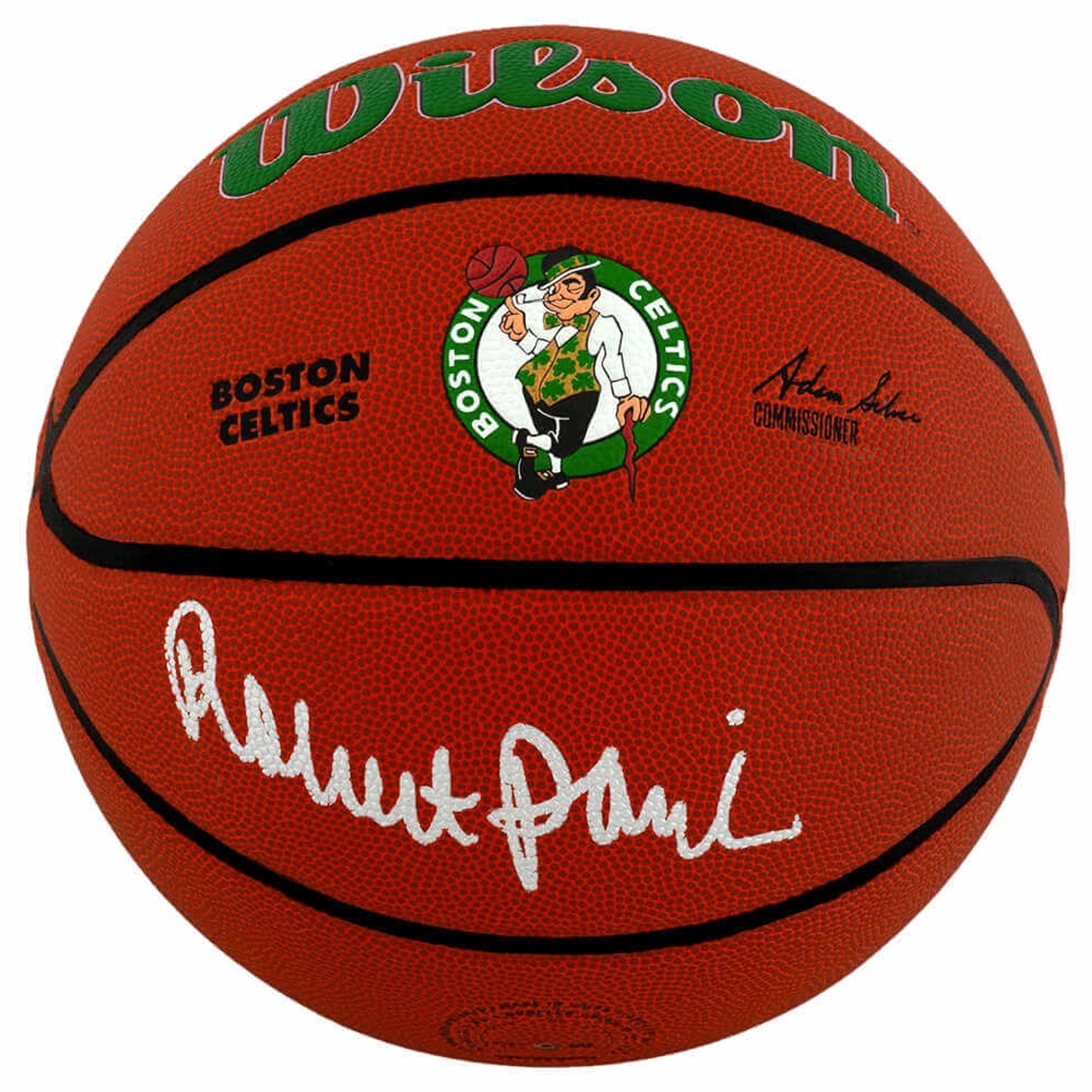 Robert Parish Signed Wilson Boston Celtics Logo NBA Basketball