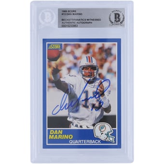 Dan Marino Miami Dolphins Autographed 1989 Score #13 Beckett Fanatics Witnessed Authenticated Card