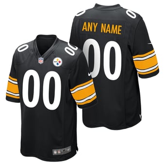 Pittsburgh Steelers Nike Home Game Jersey - Black - Custom - Mens