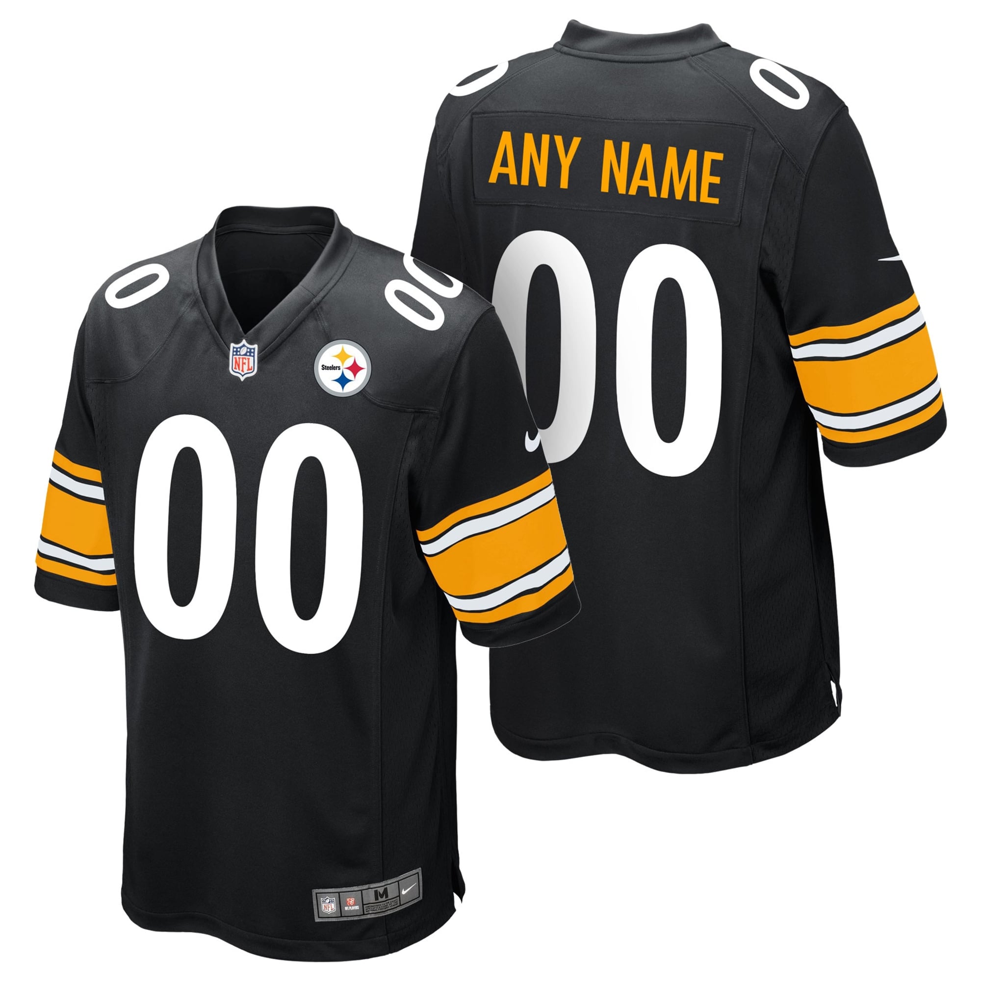 Camiseta Nike Game de la 1ª equipación del Pittsburgh Steelers - Negro - Personalizada - Hombre