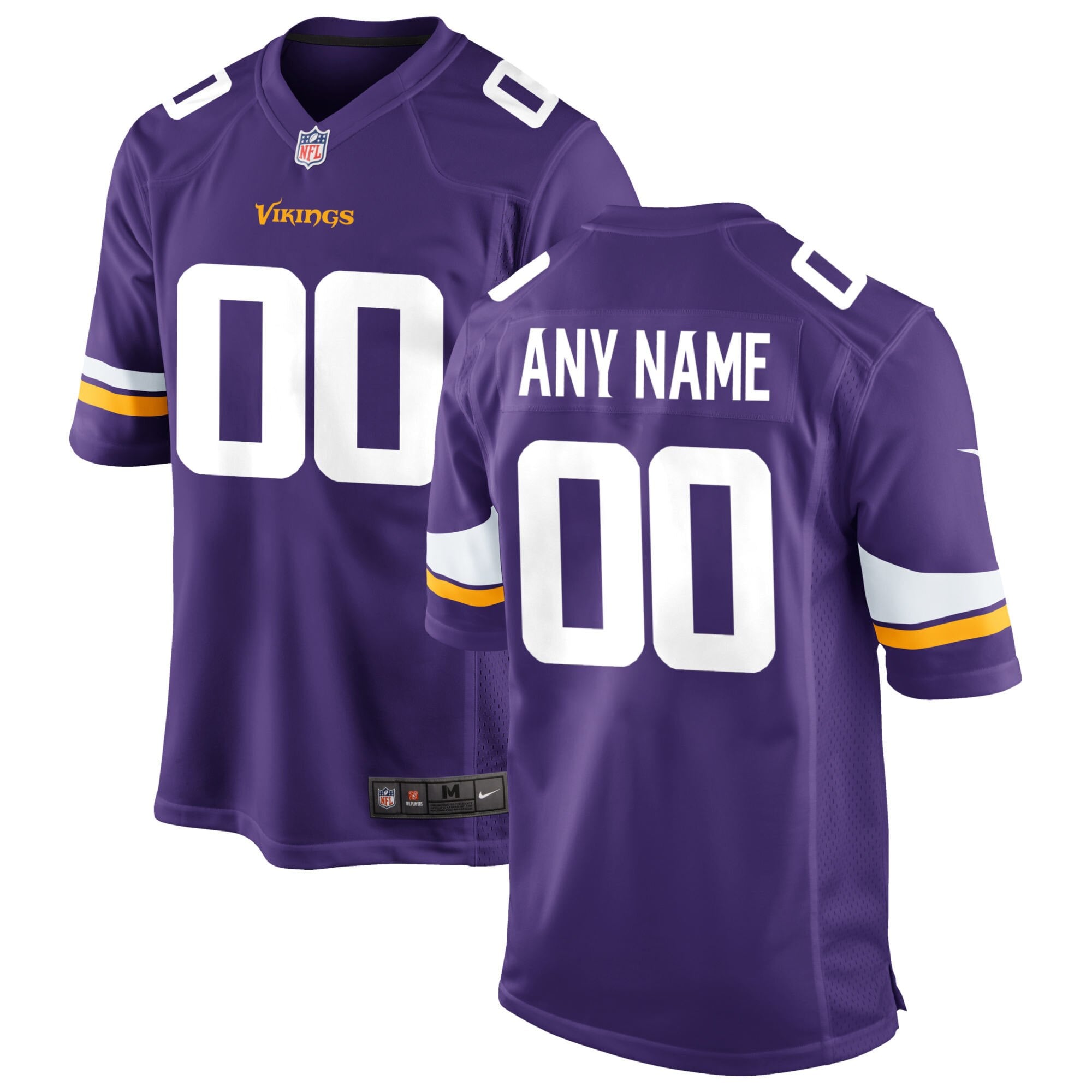 Camiseta Nike Game de la 1ª equipación del Minnesota Vikings - Púrpura - Personalizada - Hombre