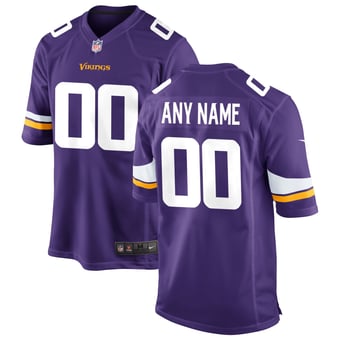 Minnesota Vikings Nike Game Home Jersey - Purple - Custom - Mens