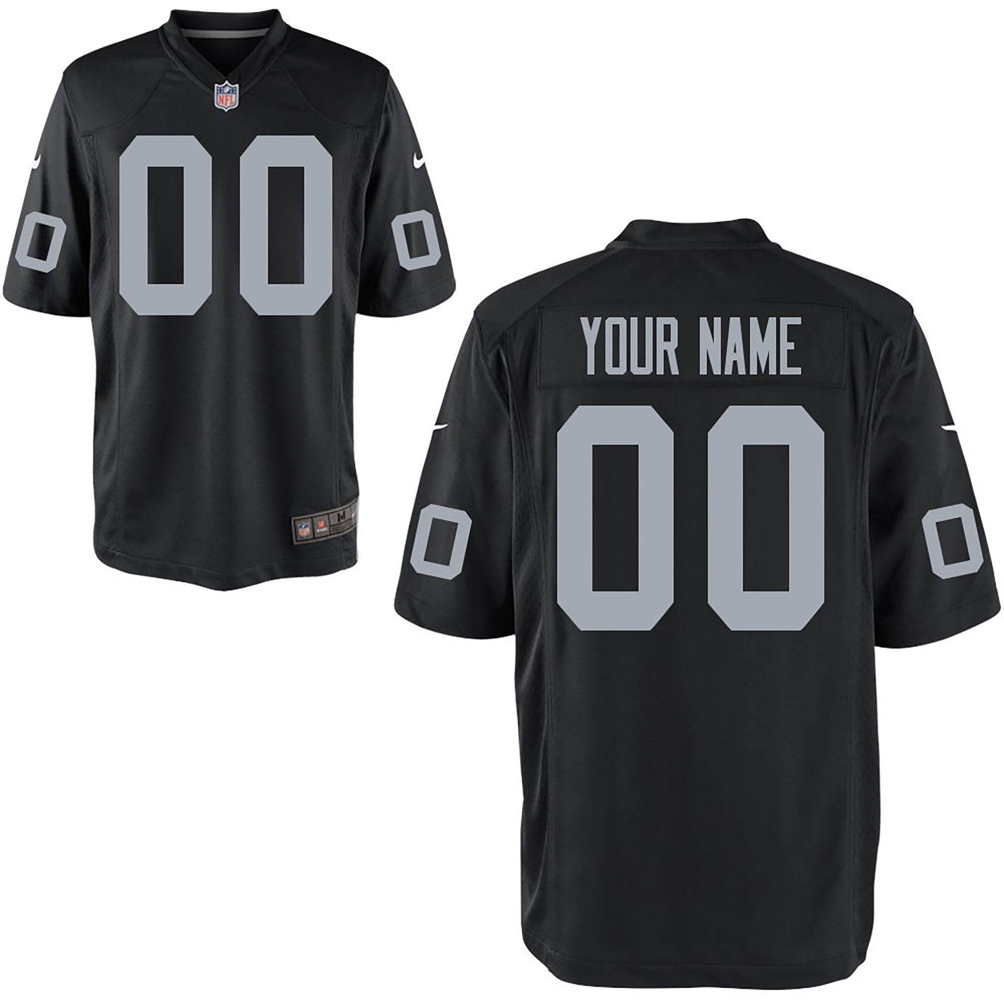 Camiseta Nike Game de la 1ª equipación del Las Vegas Raiders - Negro - Personalizada - Hombre
