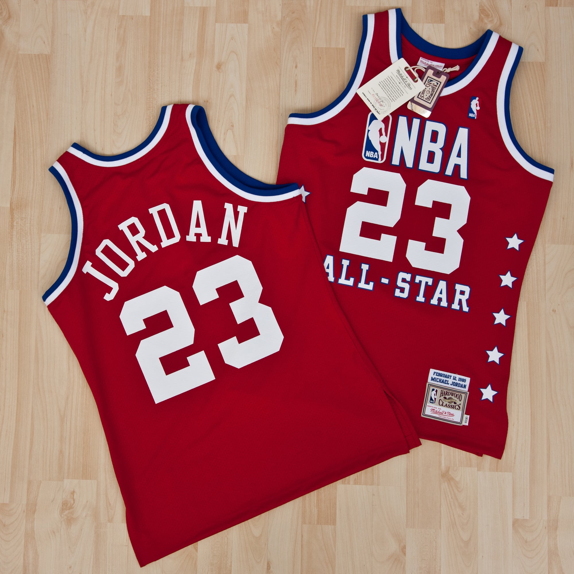 Michael Jordan NBA All-Star East 1989 Mitchell & Ness Red Authentic Jersey