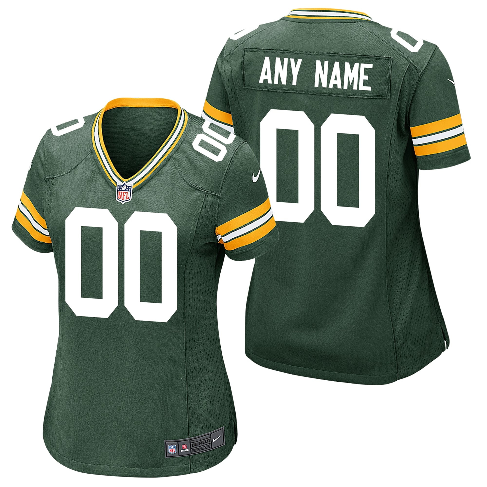 Camiseta Nike Game de la 1ª equipación del Green Bay Packers - Personalizada - Mujer