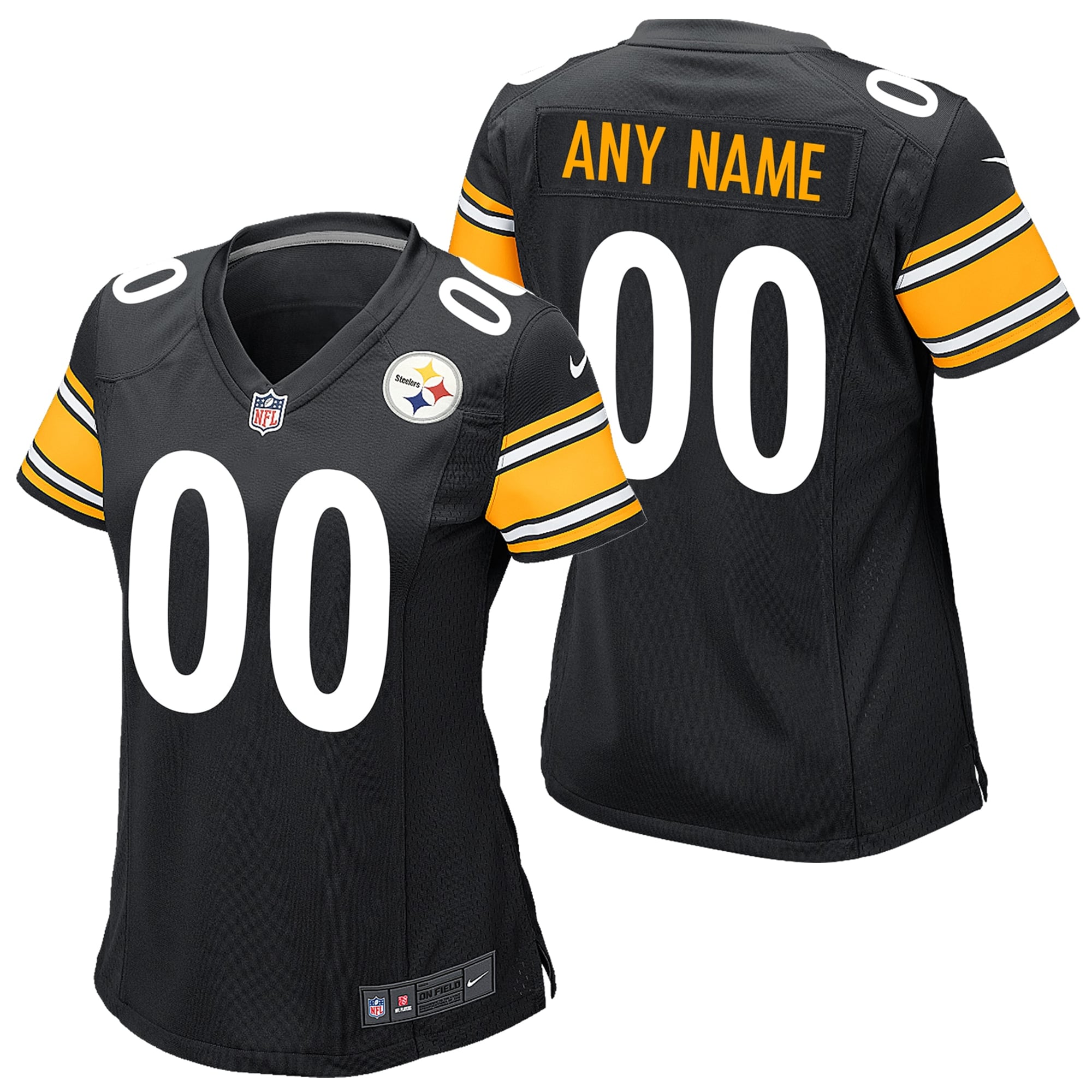 Camiseta Nike Game de la 1ª equipación del Pittsburgh Steelers - Personalizada - Mujer