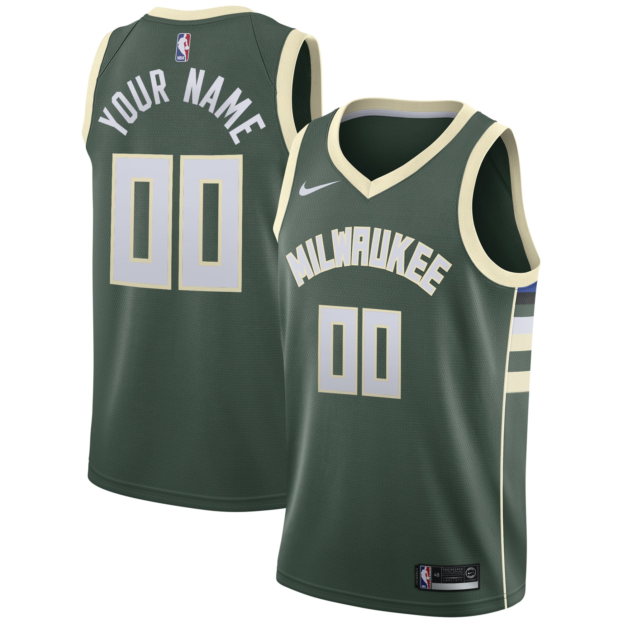 Camiseta Nike Icon Swingman de los Milwaukee Bucks - Personalizada - Jóvenes