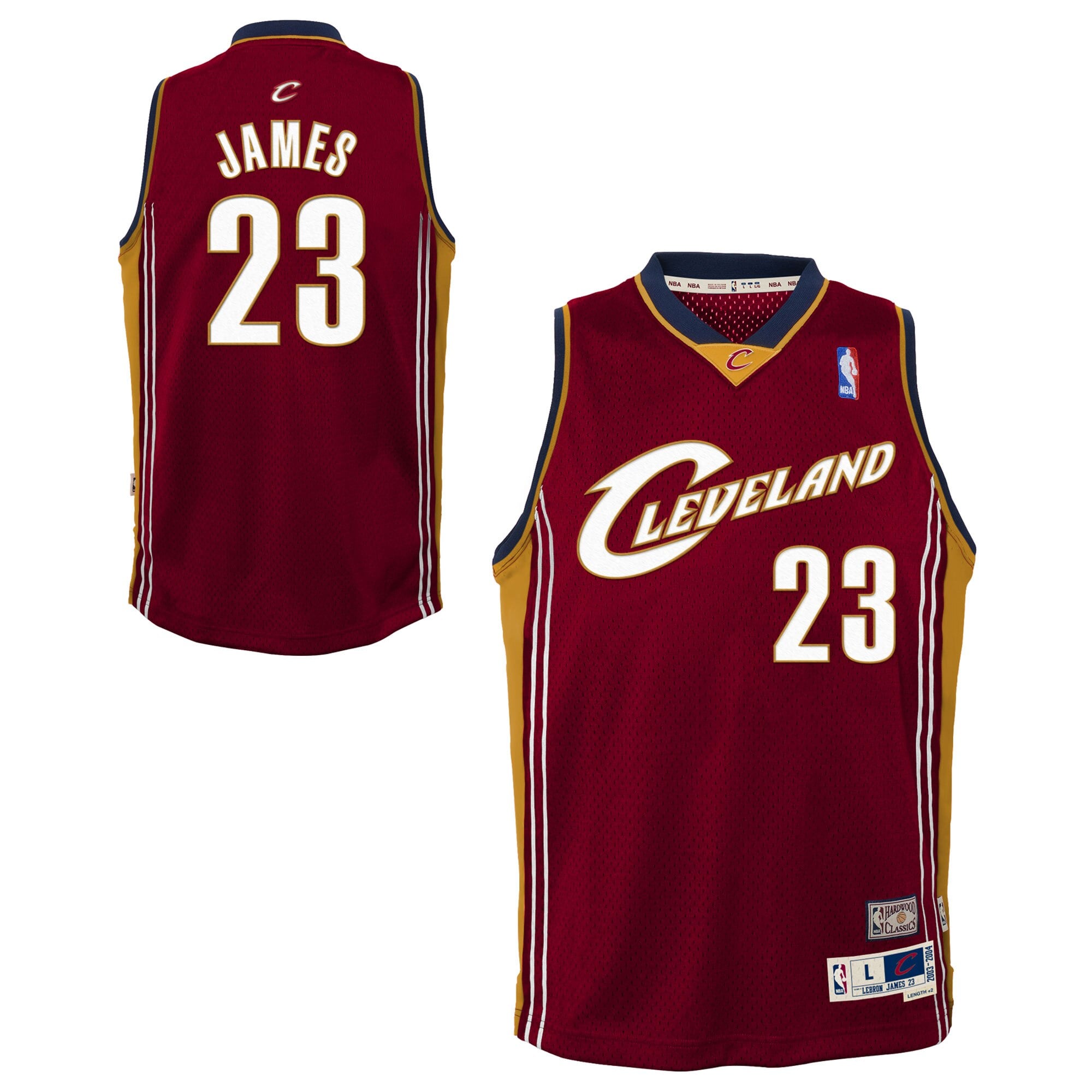 Camiseta de LeBron James de los Cleveland Cavaliers Hardwood Classics Road Swingman para adolescentes